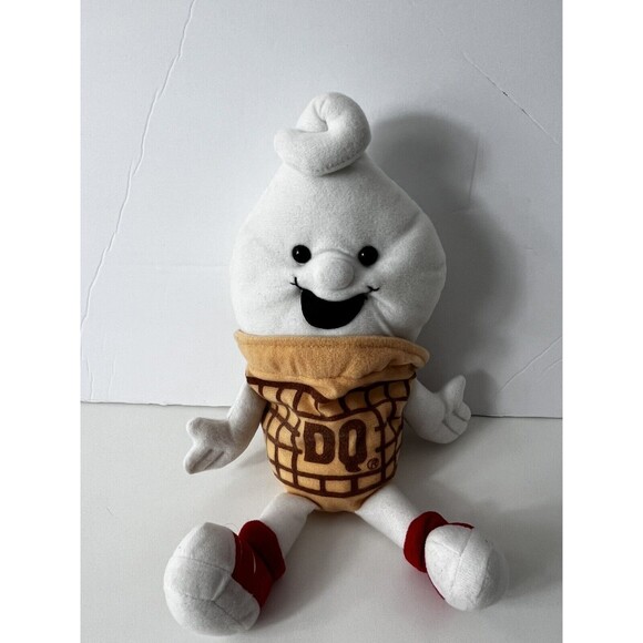 Vintage DQ DAIRY QUEEN Ice Cream Cone Vanilla Stuffed Animal Plush Toy - Picture 1 of 8